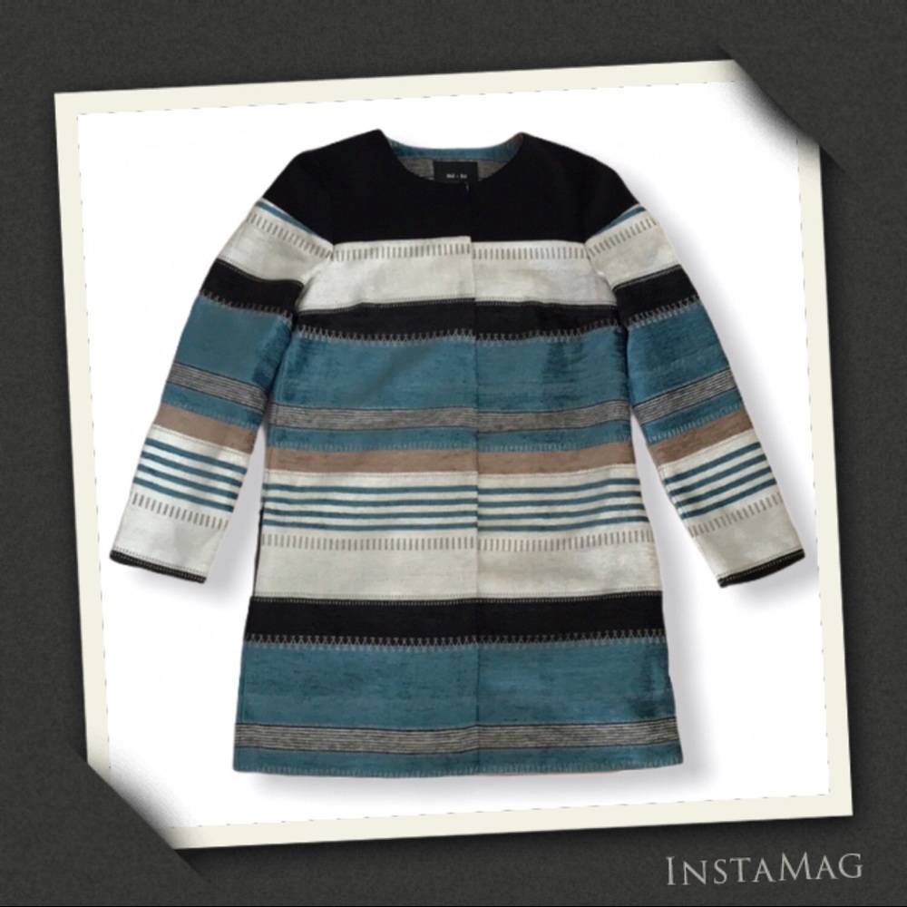 mi - tu Multicolor Striped Coat